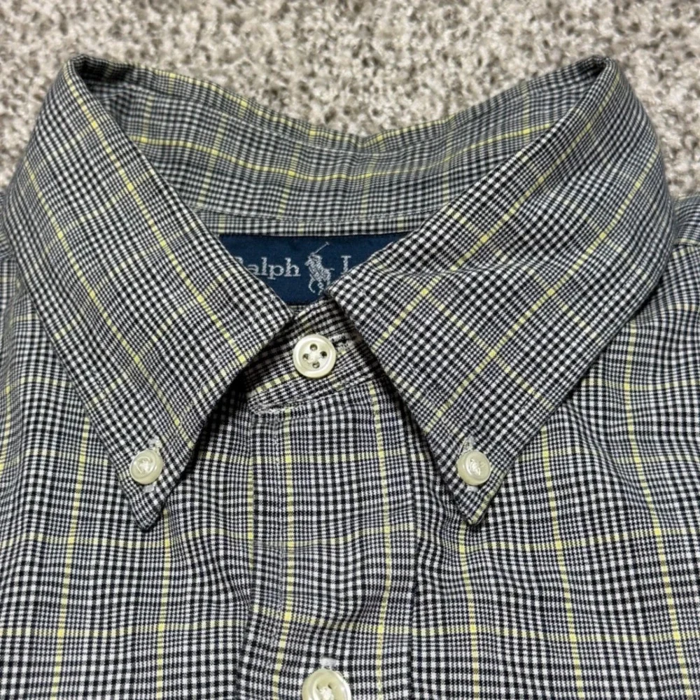 Ralph Lauren Classic Fit Long Sleeve Button Down Glen Plaid Pony Men XL